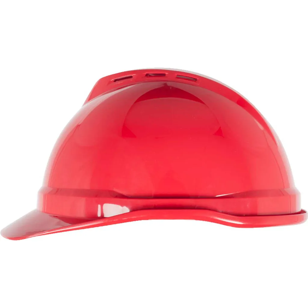Msa V-gard 500 Cap Vented 4-point Fas-trac Iii Red Pkg Qty 20