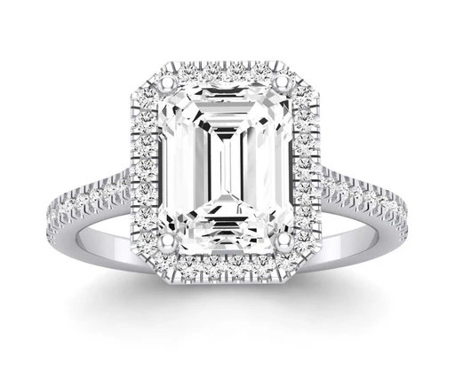 Mallow - Gia Natural Emerald Diamond Engagement Ring - 14k White Gold/0.50 Ct Center - 0.77 Ct Total Weight/gia Certified: Clarity Si2 | Color H