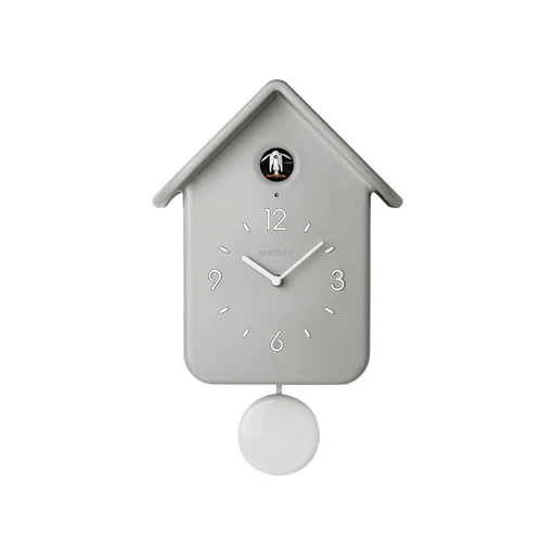 'qq' Cuckoo Clock With Pendulum "home" - Light Grey