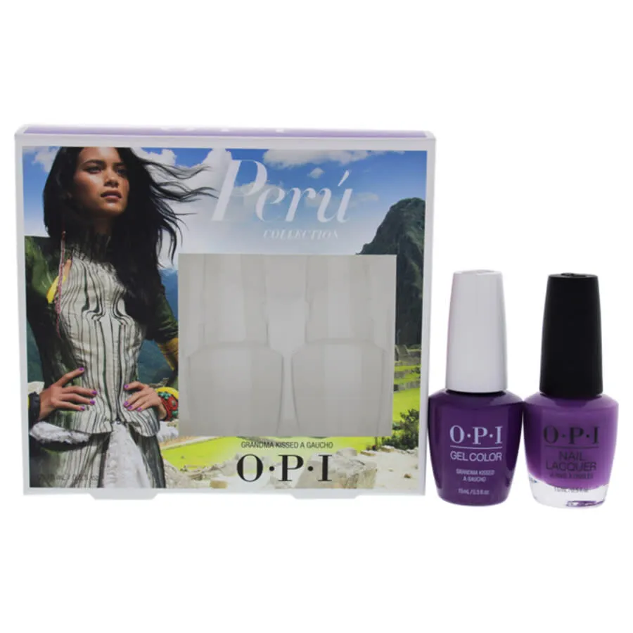 Peru Gelcolor And Lacquer Duo By Opi For Women - 2 X 0.5 Oz Gelcolor - Grandma Kissed A Gaucho, Nail Lacquer - Grandma Kissed A Gaucho