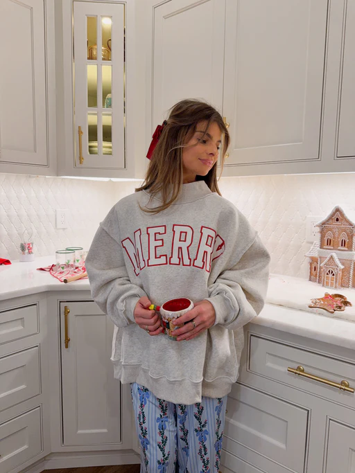 Merry Mockneck Sweatshirt - Grey