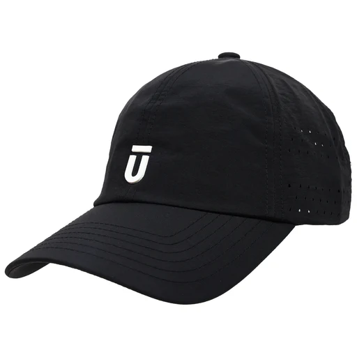 Fūl Perforated Stripe Nylon Cap With 3d Rubber Logo And Elastic Logo Backstrap - Black