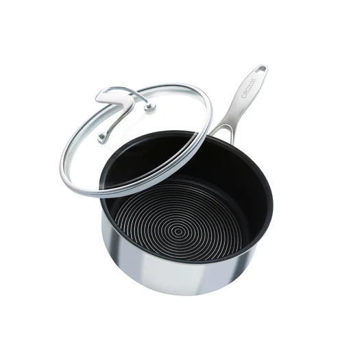 Steelshield™ Polished Stainless Steel Hybrid Non-stick Saucepan & Lid - 3 Sizes - 20cm/2.8l