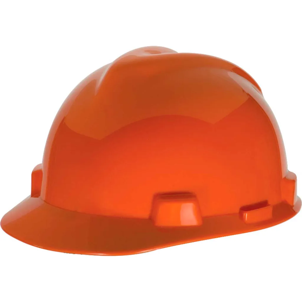 Msa V-gard Slotted Cap With Staz-on Suspension, Orange - Pkg Qty 20