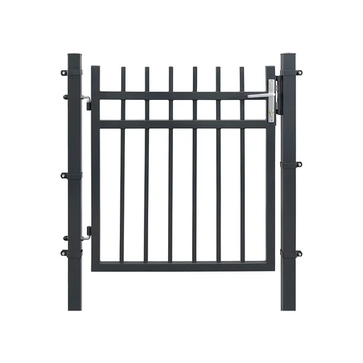 Songmics Kleine Metalen Tuinpoort 106 X 100 Cm Grijs