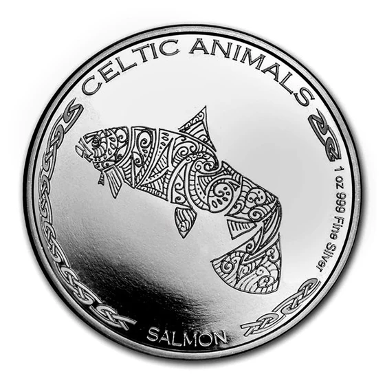 2021 Republic Of Chad 1 Oz Silver Celtic Animals: Salmon Bu