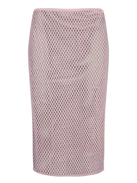 Prada Logo Plaque Midi Skirt