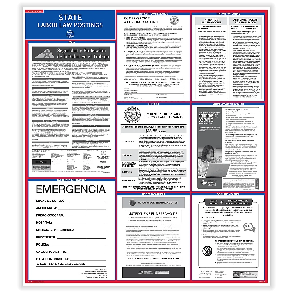 State Labor Law Poster Spanish Texas