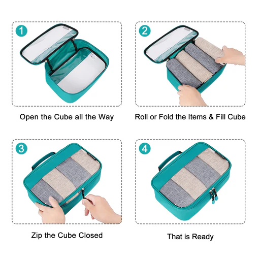 Bagail Packing Cubes Clear Packing Organizer For Travel Accessories Luggage Suitcase (3 Set)