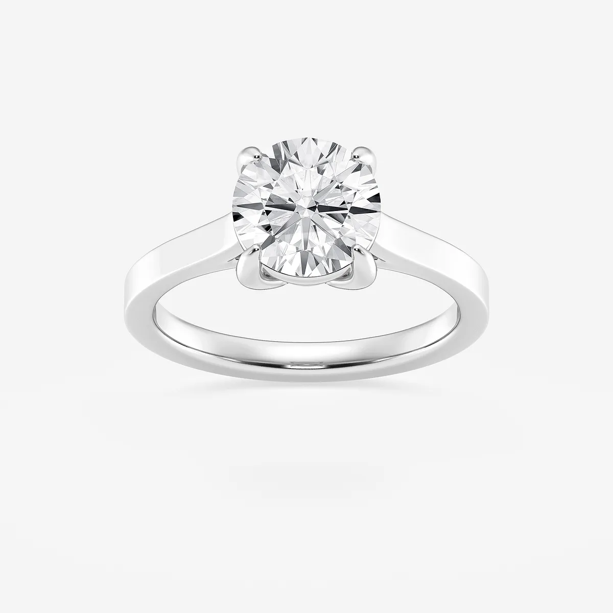2 Ctw Round Lab Grown Diamond Solitaire Engagement Ring 14k White Gold, E, Vs1