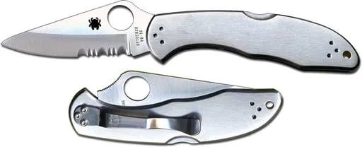 Spyderco Delica 4 Stainless Partially Serrated Edge Knife