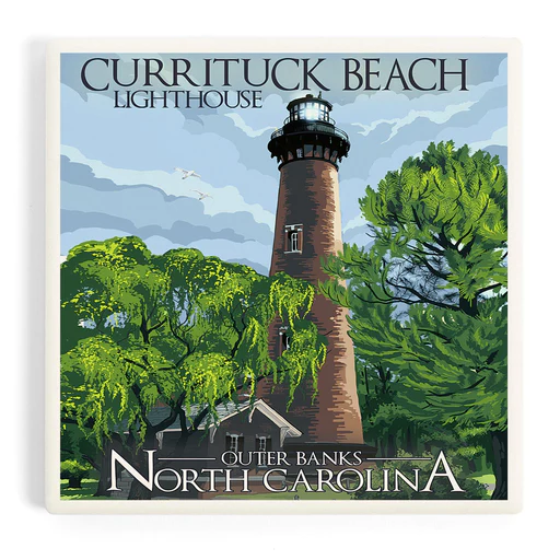 Outer Banks, North Carolina, Currituck Beach Lighthouse Day Scene, Coasters
