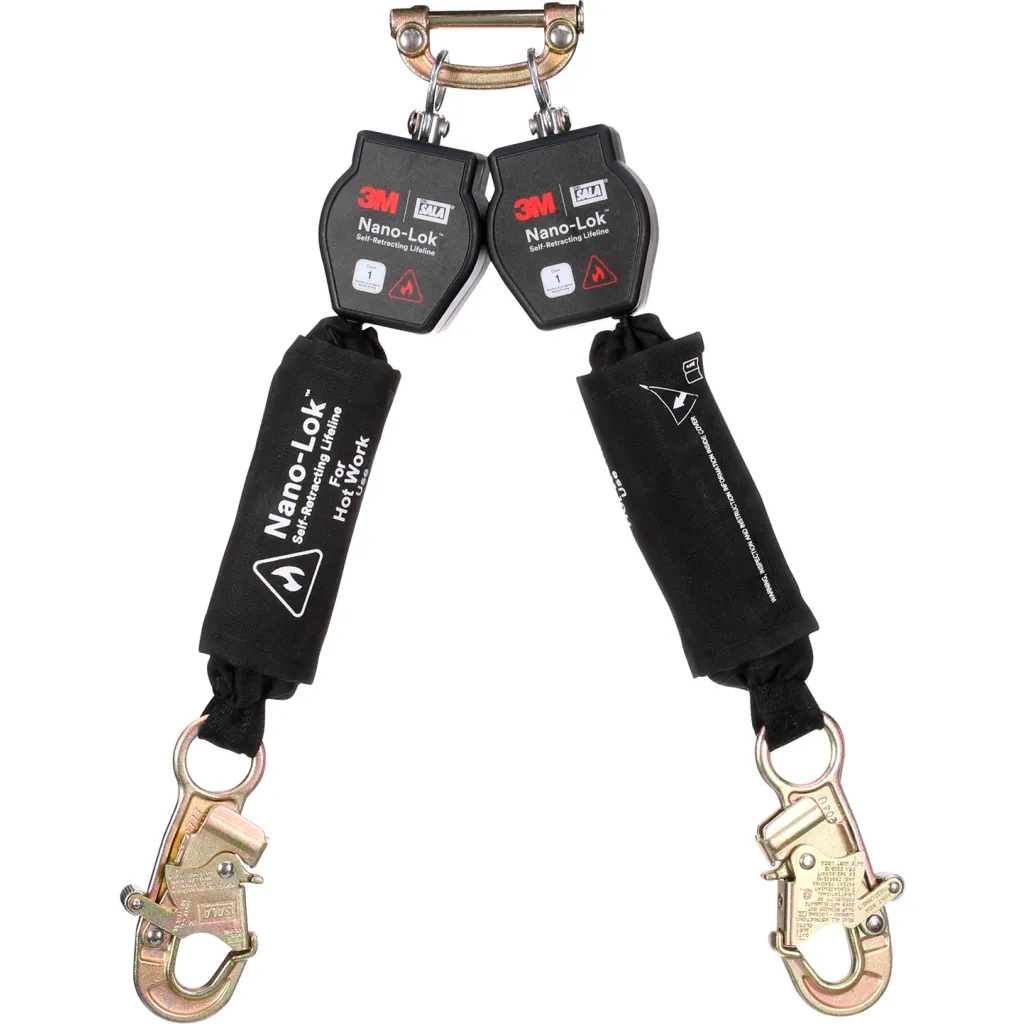 3m Dbi-sala Nano-lok Twin-leg Hot Work Self-retracting Lifeline Web Steel Snap Hook 6'l