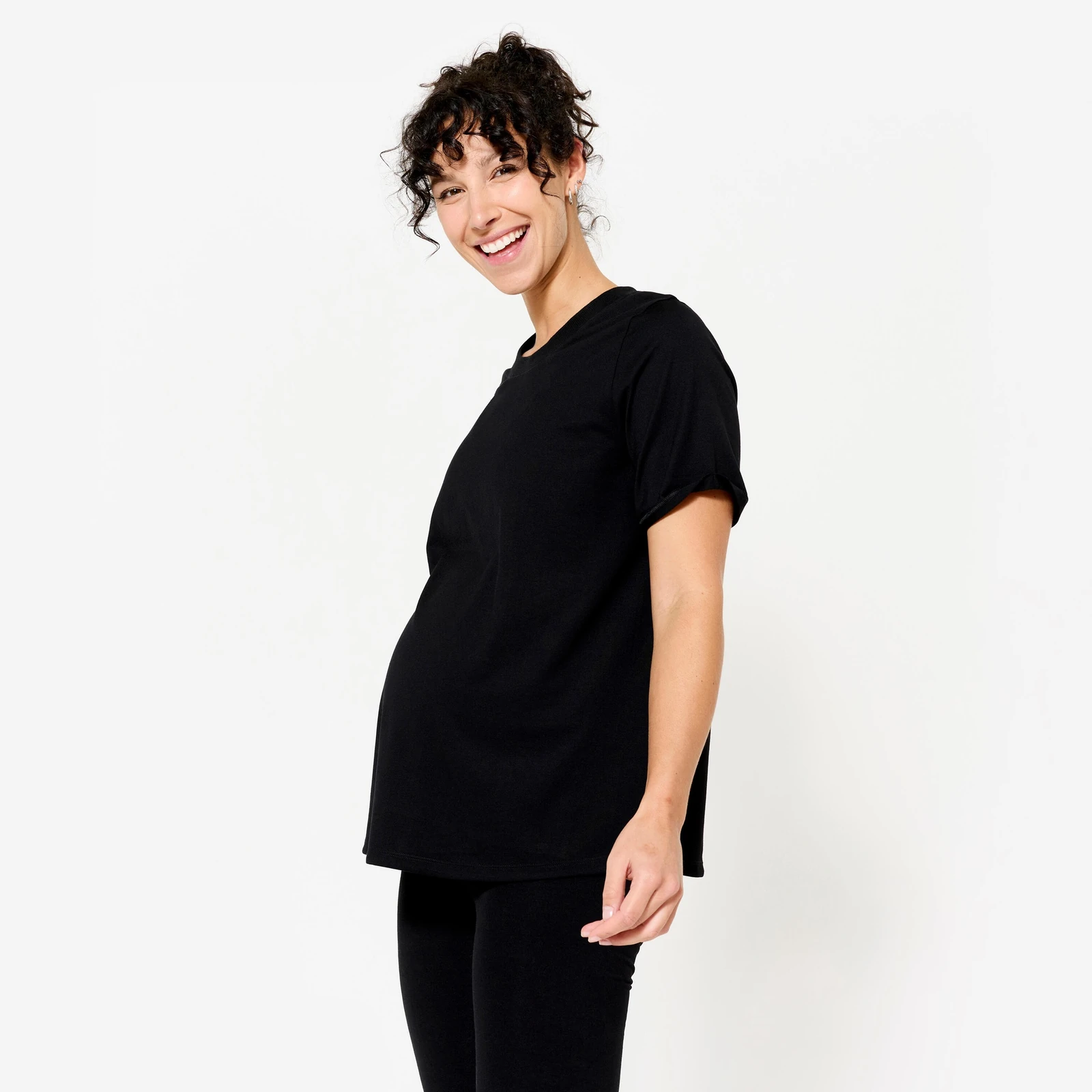 Women's Yoga Maternity T-shirt - Black