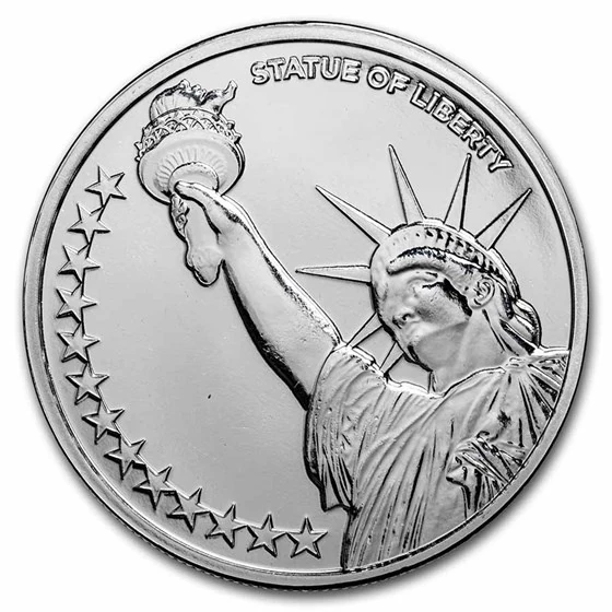 1 Oz Silver Round - Statue Of Liberty