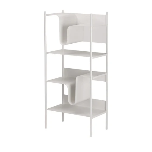Wave White Tall Bookcase