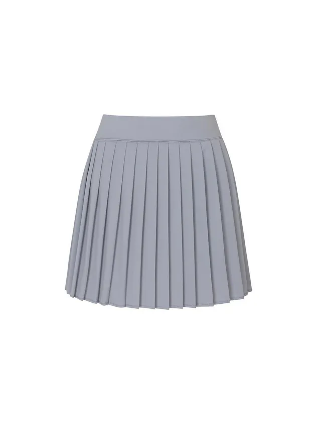 New Pique Pleated Banding Skirt (with Inner Pants) [grey]