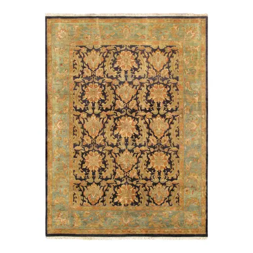 Pasargad Home Agra Lamb's Wool Area Rug, 9' 0" X 12' 5", Navy