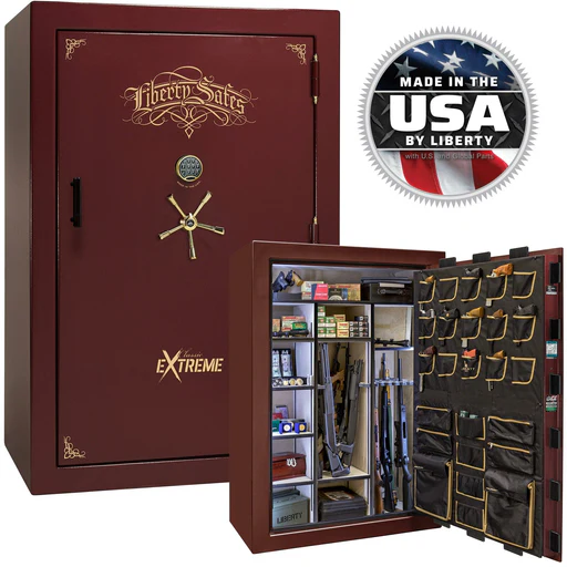 Classic Select 60 Safe - Burgundy Marble / Beige Velour / Brass Hardware