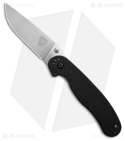 Ontario Rat Model 1.5 Magnacut Liner Lock Knife Black G-10 (3.25" Satin)