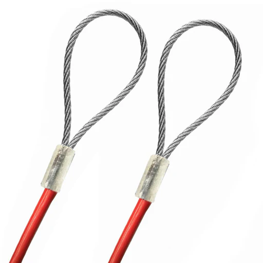 1-100 Feet Order To Size 1/16 Galvanized Steel Cable Red Vinyl Coated To 1/8 Made To Order In Usa
