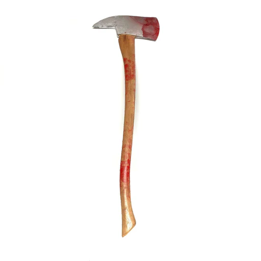 36 Inch Foam Rubber Stunt Axe Prop As Seen In The Shining - Bloodied Silver Head With Aged Handle