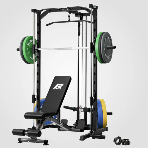 Ritfit Psr05 2.0 Smith Machine Home Gym Package With 320lb Color Bumper Plates