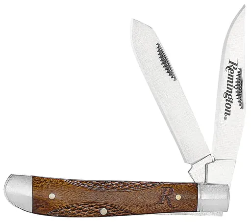 Remington Woodland Trapper Ss Blade Brown Wrem Logo Wood