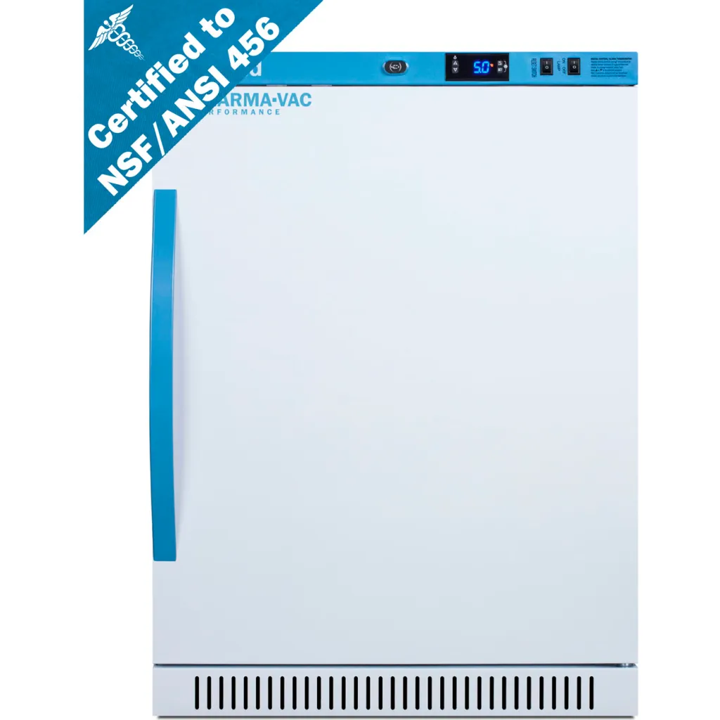 Accucold Ada Height Vaccine Refrigerator, 6 Cu.ft. Capacity, 115 Lb. Weight, Solid Door