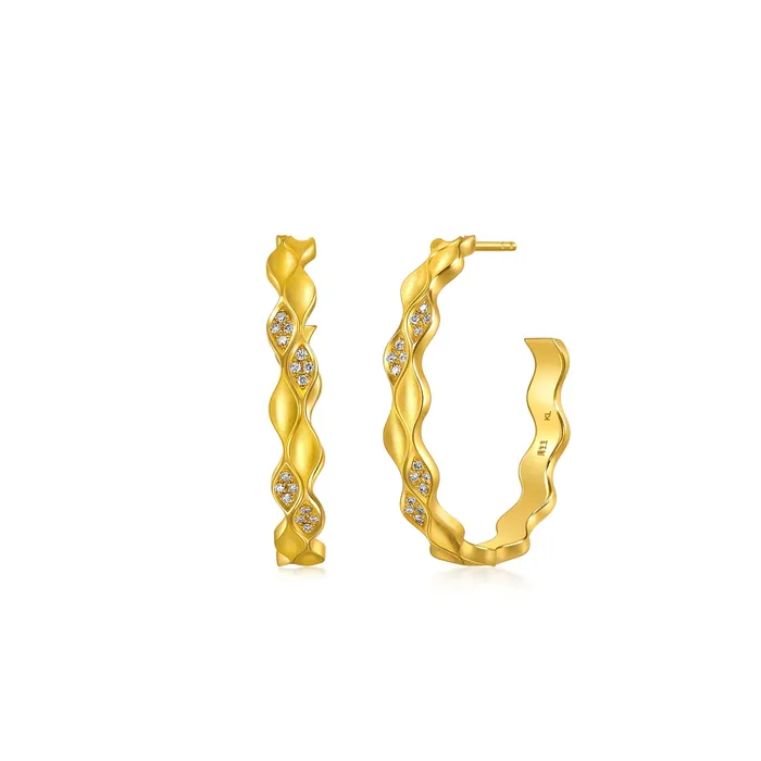Yuyu - 999 Gold Diamond Earrings