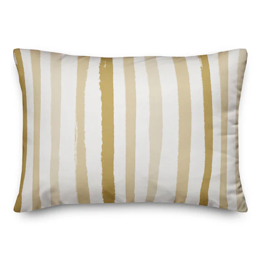 Vertical Strokes Indoor / Outdoor Throw Pillow - Yellow/14x20