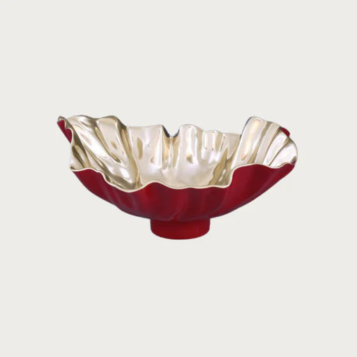 Large Red And Gold Thanni Bloom Bowl