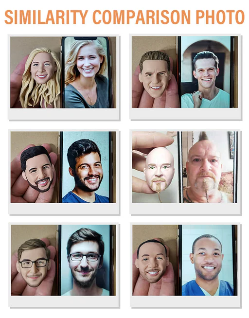 Fully Customizable 6 Person+2 Pets Custom Bobblehead - 18cm(about 7in)/stationary Head