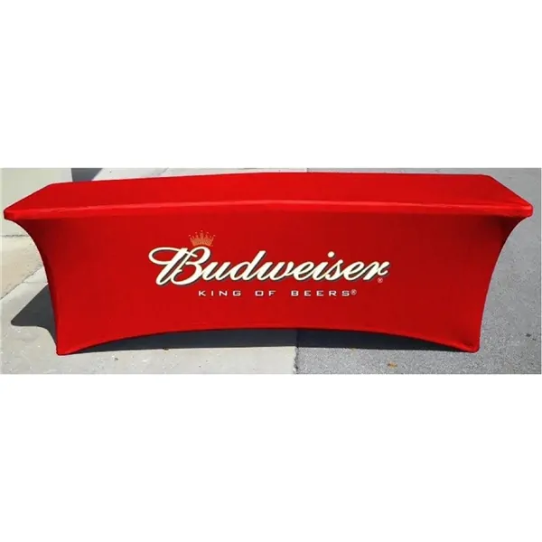 Promotional 8-ft. Stretch Table Cover Front Print Only (with Stock Fabric Color)