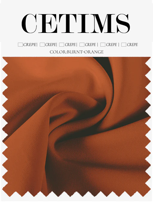 Crepe Fabric Swatches - Burnt-orange