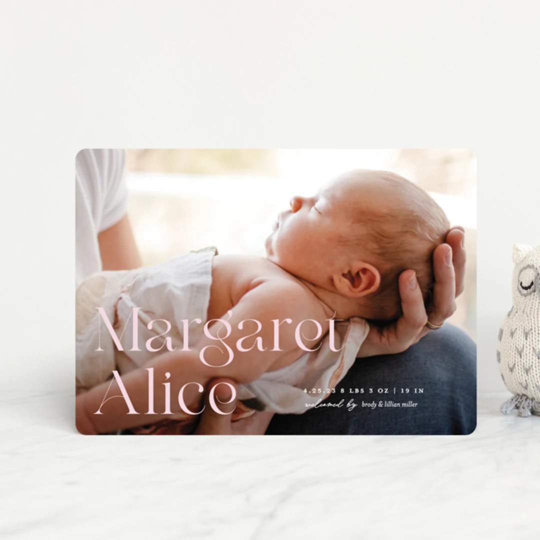 Perfection Baby And Kids Petite Birth Announcements By Pixel And Hank