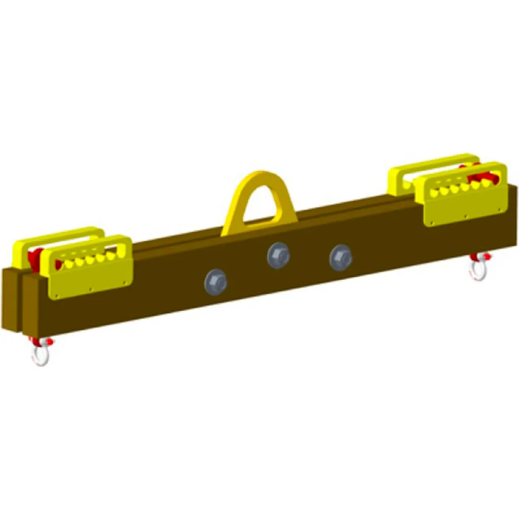 M&w 30-42" Spread Non-conductive Lift Beam, Yellow - 2000 Lb. Capacity