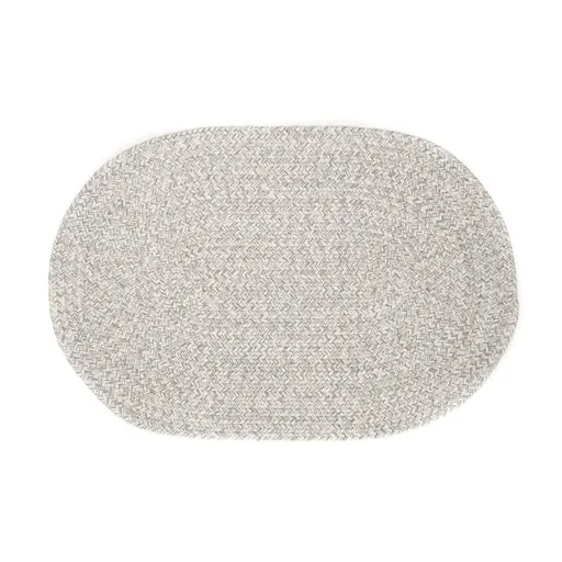 Light Gray & White Braided Farmhouse Hand Spun Cotton Rug - Runner/2' X 8'