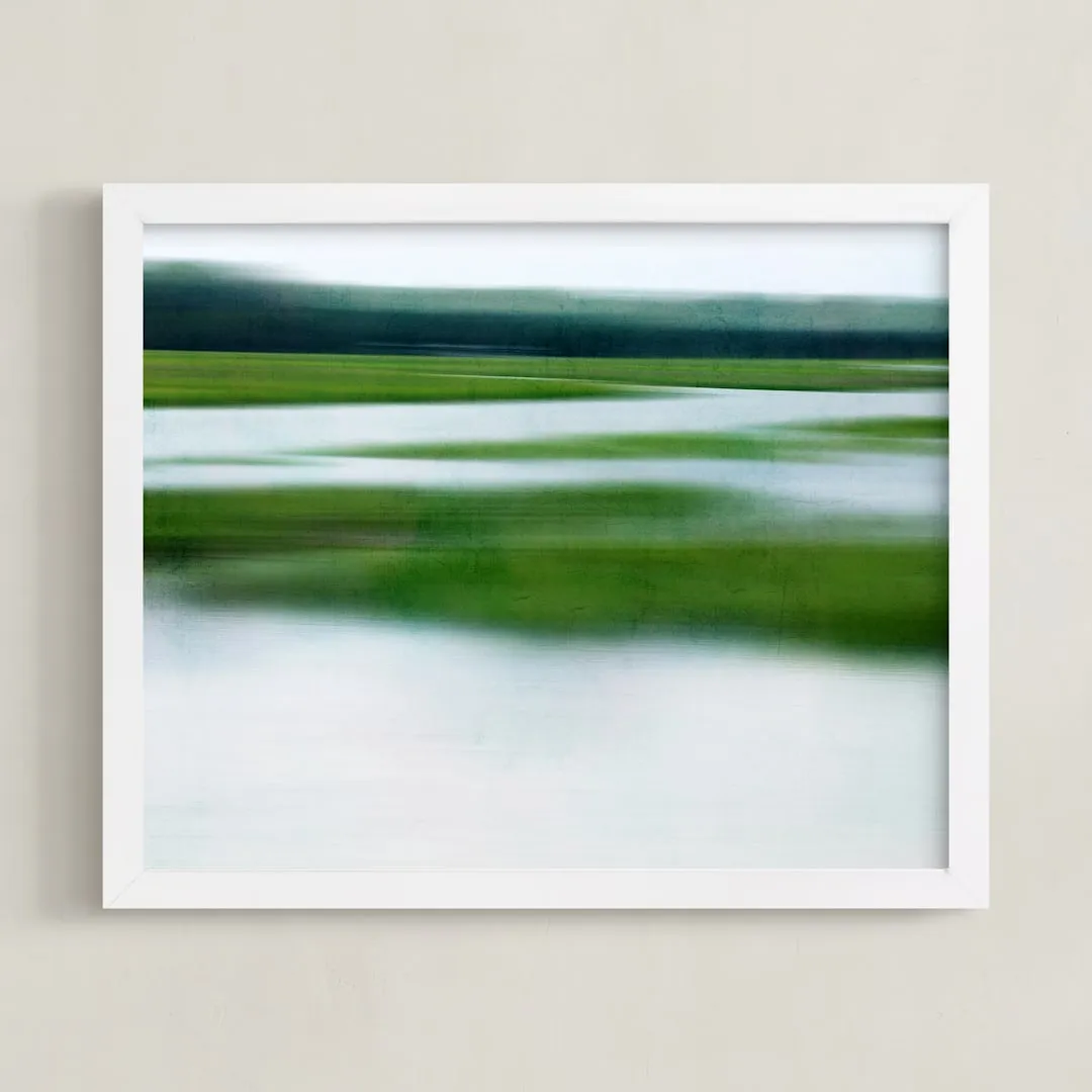 Lush Glades L Art Print By Debra Pruskowski With White Wood Frame