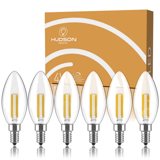 Dimmable E12 Led Candelabra Bulb Set - 4w, 40w Equivalent - Small Base Vintage Style Candle Lightbulb For Chandelier, Ceiling Fan, Sconce, Desk Lamp