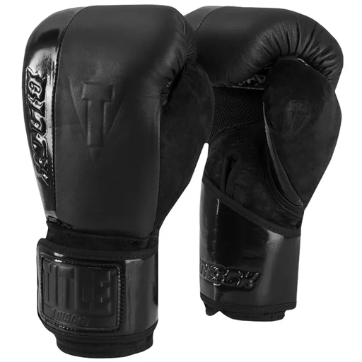 Title Boxing Black Blast Hook And Loop Training Gloves - Black