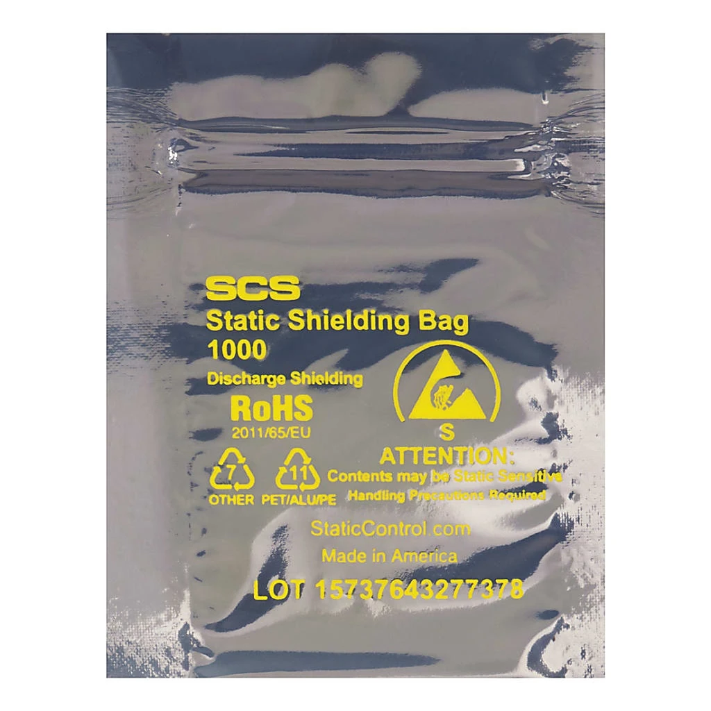 Partners Brand Reclosable Static Shielding Bags, 8" X 10", Transparent, Case Of 100
