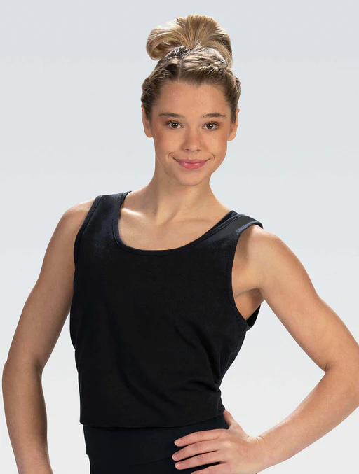 Black Crop Tie Back Tank Top