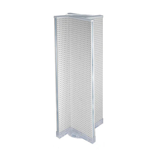 Pinwheel Pegboard Floor Display On Revolving Base. Spinner Rack Stand. Panel Size: 16"w X 60"h - White (solid)