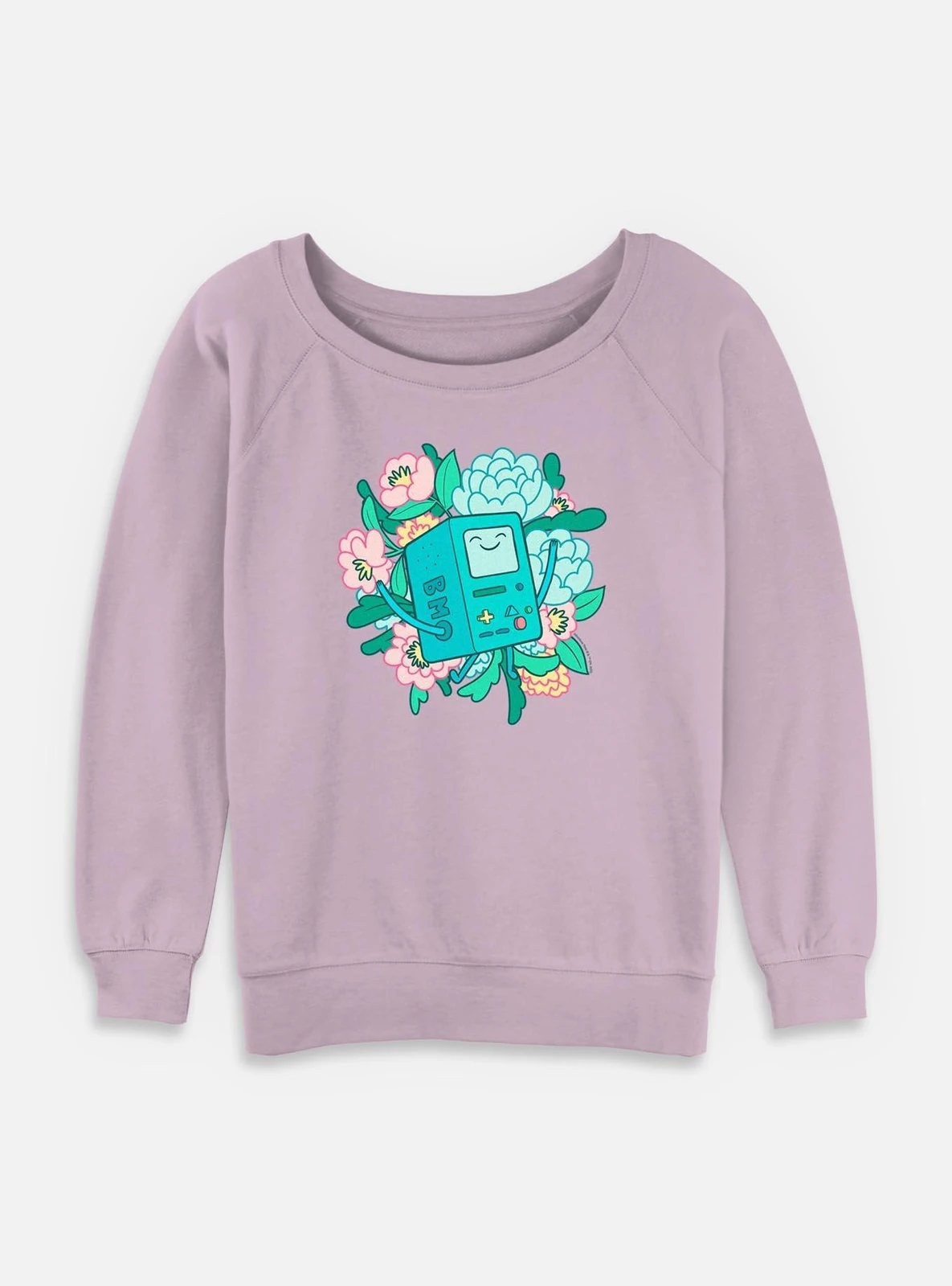 Adventure Time Bmo Dancing On Flowers Womens Slouchy Sweatshirt
