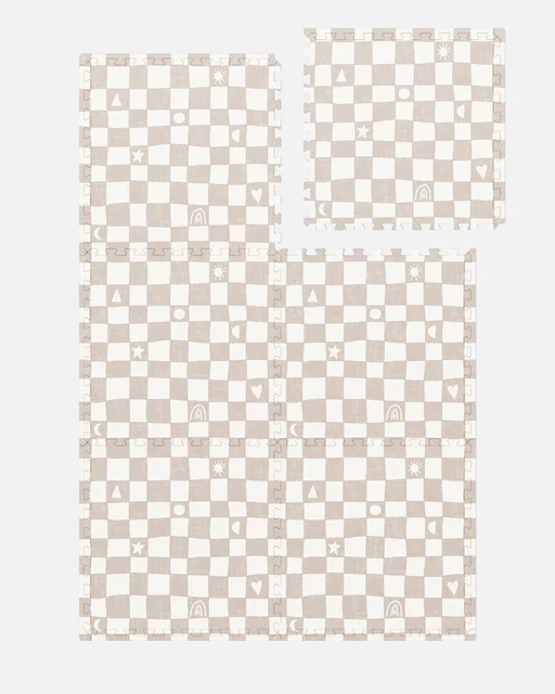 Play Mat - 6x12/oatmeal Checkered