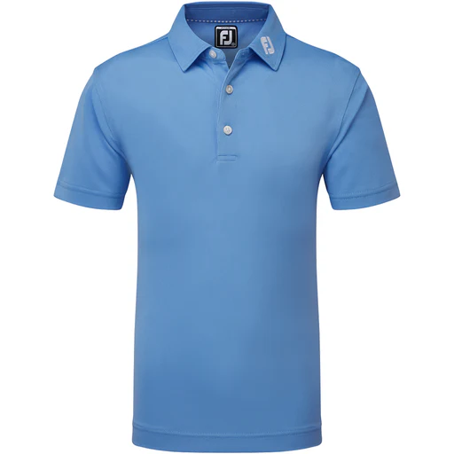 Footjoy Junior Stretch Pique Solid Polo Shirt - Light Blue