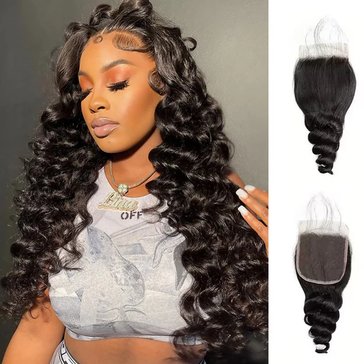 Loose Wave 4*4 Lace Closure Virgin Human Hair - 20 Inch/peruvian Hair