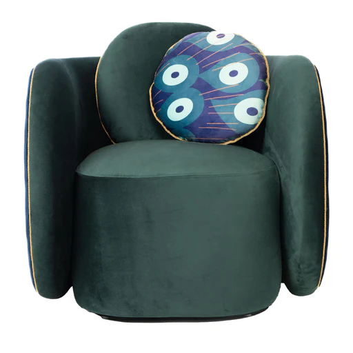 Pavo Velvet Green Armchair By Antonio Aricò