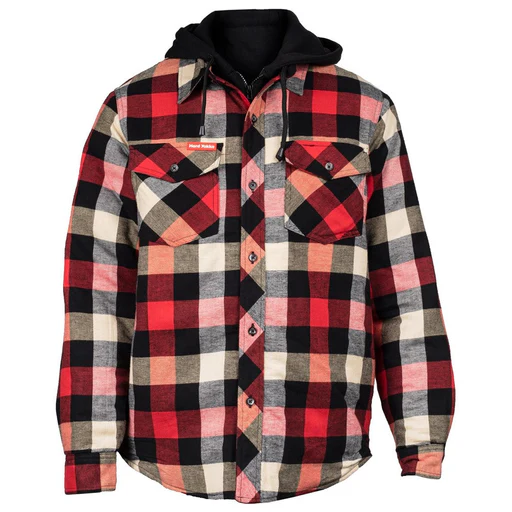 Hard Yakka Men Quilted Flannel Shacket - Red/3xl